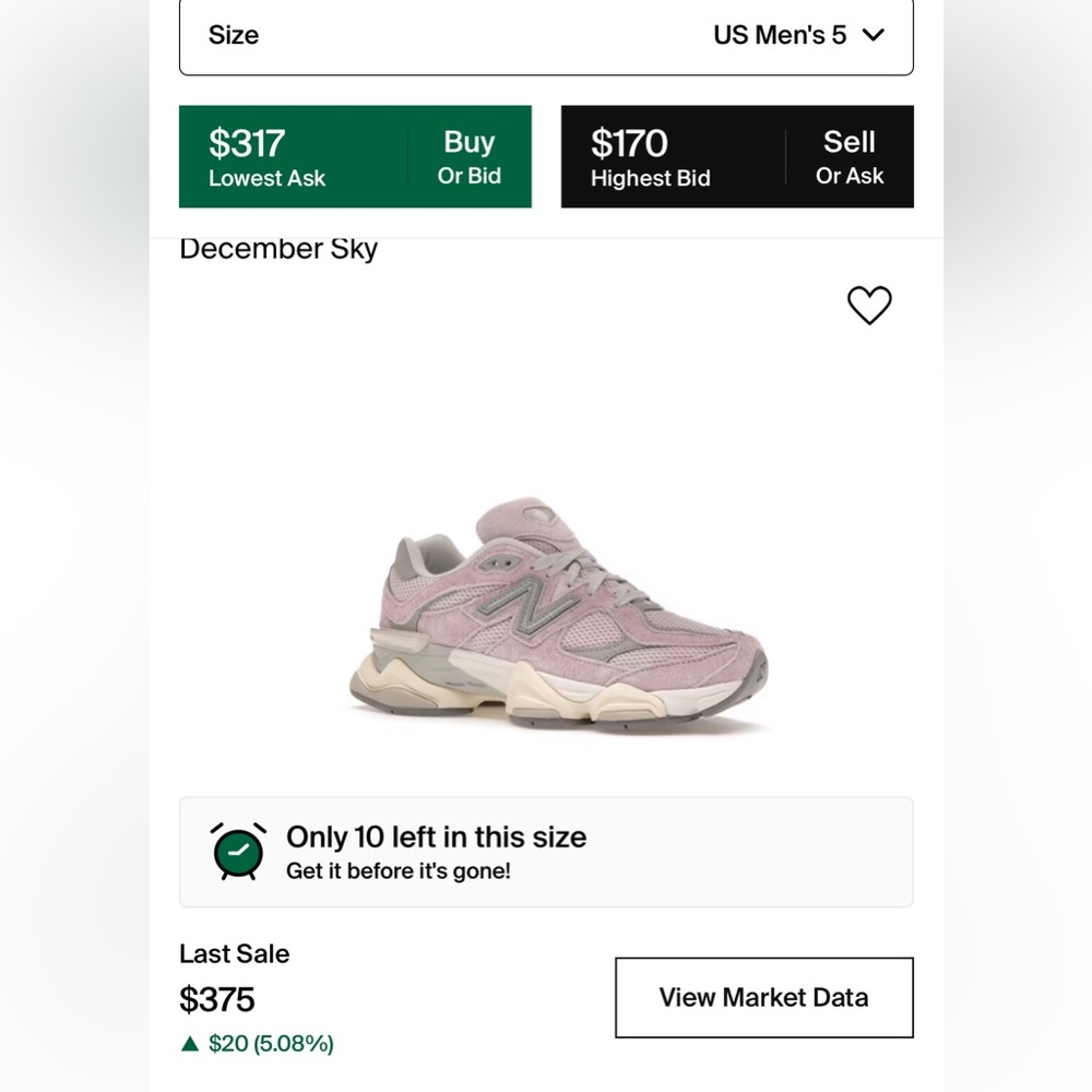 New balance 9060 December sky womens 6.5